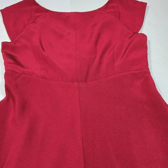J.crew Burgundy Cocktail Dress V-neck Cap Sleeve Impire Waist 100% Silk Size 10 - Picture 12 of 13